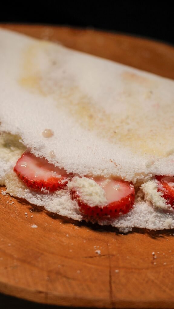Tapioca de Morango com Leite Condensado
